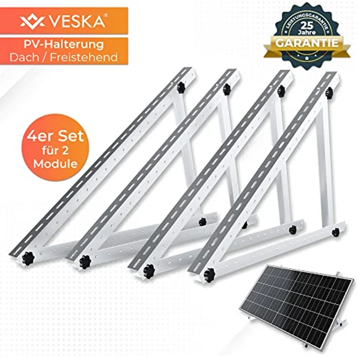 VESKSA Balkonkraftwerk Montagehalterung Set für 1 Panel - Preisvergleich – Bild 2