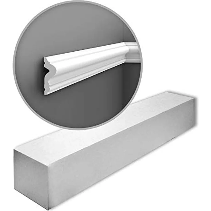 Orac Decor PX175-box AXXENT Zierleiste, 2er Set 4 m, Duropolymer®, modern, weiß, 48 Stück – Bild 1