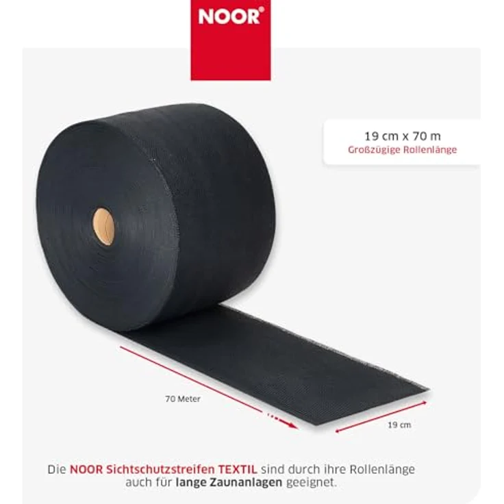 Noor Zaunblende Textil, Grau, 0,19 x 70 m – Bild 8