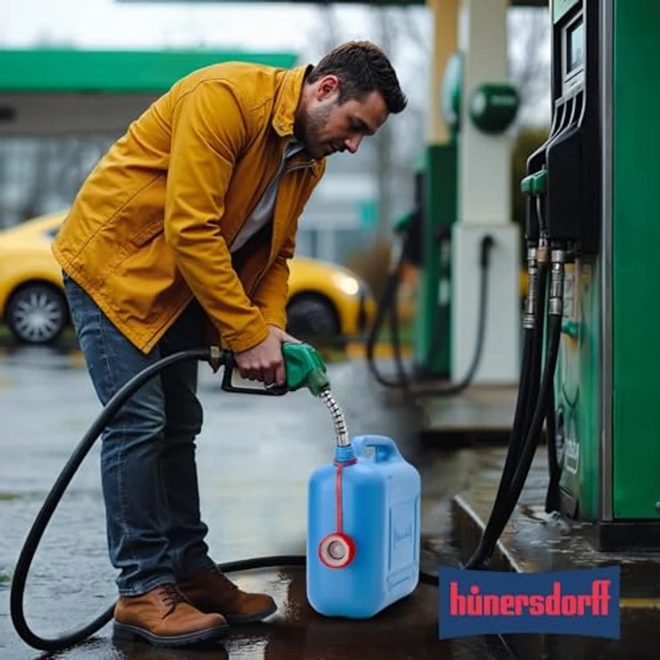 hünersdorff Kraftstoff-Kanister STANDARD 10l für Benzin, Diesel und andere Gefahrgüter, UN-Zulassung, made in Germany, -geprüfter Produktion, blau – Bild 5