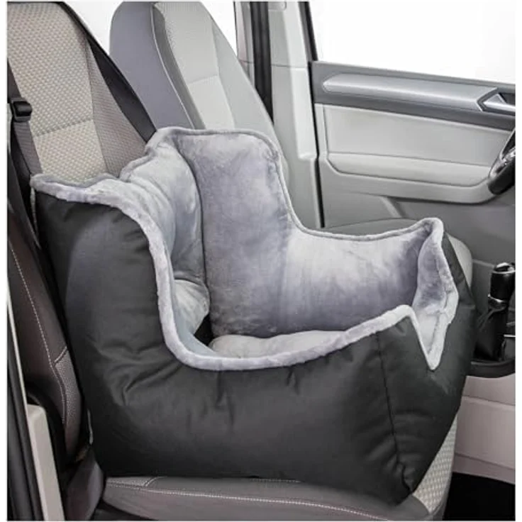 TRIXIE Tier-Autoschondecke, Autositz/Reisebettchen mit weicher Polsterung, schwarz/grau, Maße 50 x 40 x 50 cm – Bild 7