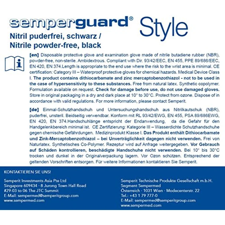 Semperguard Nitril Einweghandschuhe Style, Box mit 100 Stück, Größe M – Bild 4