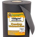Aquagart Garten Unkrautvlies 150g inkl. 10 Erdanker - Umweltfreundliche Unkrautmatte aus Polypropylen, wasserdurchlässig - Mulchvlies Wurzelvlies gegen Unkraut (Vlies 15m x 1,2m) - Aquagart