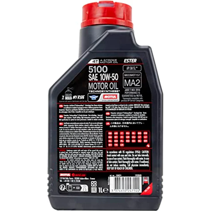 Motul 104074 5100 4T, 10 W-50, 1 L, 221x117x63.5 – Bild 5