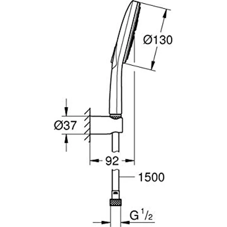 Grohe Rainshower Handbrause 26581000, mit Durchflussbegrenzer 9,5 l/min, StarLight Oberfläche – Bild 3
