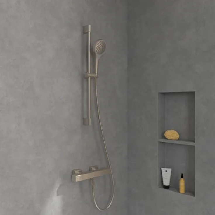 Villeroy & Boch Universal Taps & Fittings Duschthermostat, eckig, Brushed Nickel Matt, mit Verbrühschutz und Sicherheitssperre bei 38° – Bild 4