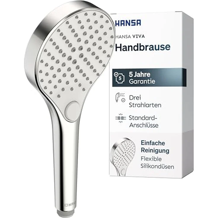 Hansa VIVA Handbrause, rund, 110mm Durchmesser, 3 Strahlarten, 44330300 – Bild 1