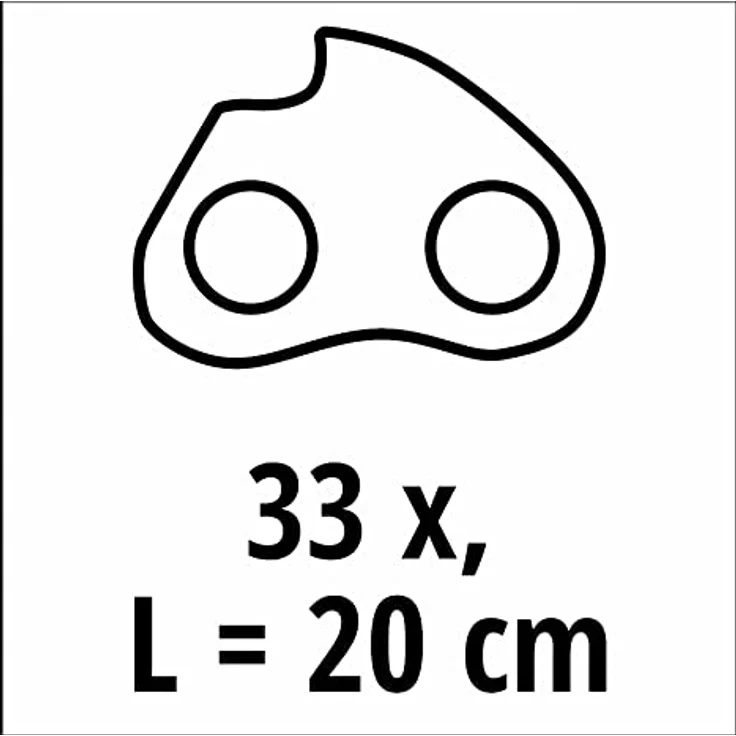 Original Einhell Ersatzkette 20 cm (Kettensägen-Zubehör, passend für Akku-Kettensäge FORTEXXA 18/20 TH, Kettenlänge 20 cm, 33 Treibglieder, 3/8 Zoll Kettenteilung) – Bild 2