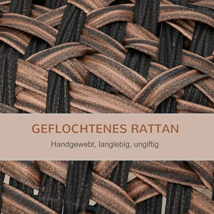 PawHut Katzenhöhle aus PE-Rattan, mit Kissen und erhöhten Füßen, braun, für Katzen bis 10 kg – Bild 6