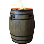 Elementi Feuerstelle Porvoo, Gas-Feuerstelle mit Holzfass-Optik, 68x80x68 cm, inkl. Umkippsicherung und Wetterschutzhaube