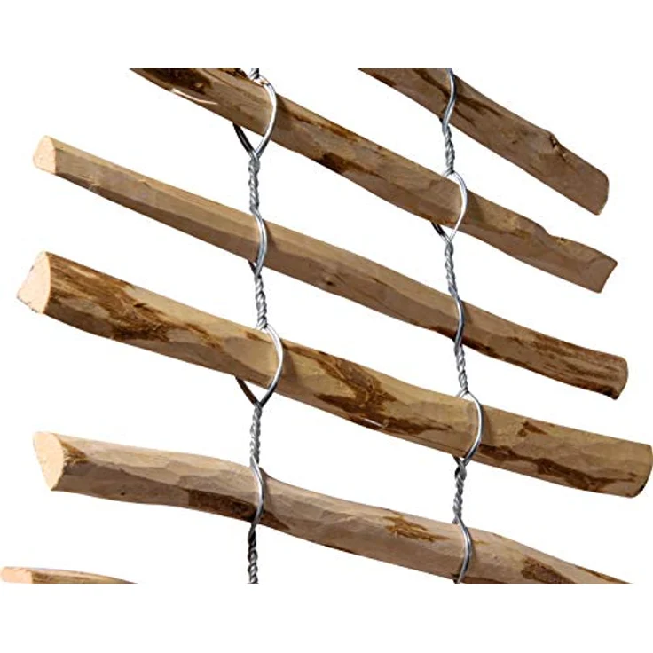 dobar® 93306 Rankleiter & Steckzaun | Rankhilfe für den Außenbereich | Dekorativer Sichtschutz aus unbehandeltem Haselnuss-Holz | Steckzaun | Staketenzaun | Gartenzaun | 50 x 200 cm | Natur – Bild 5