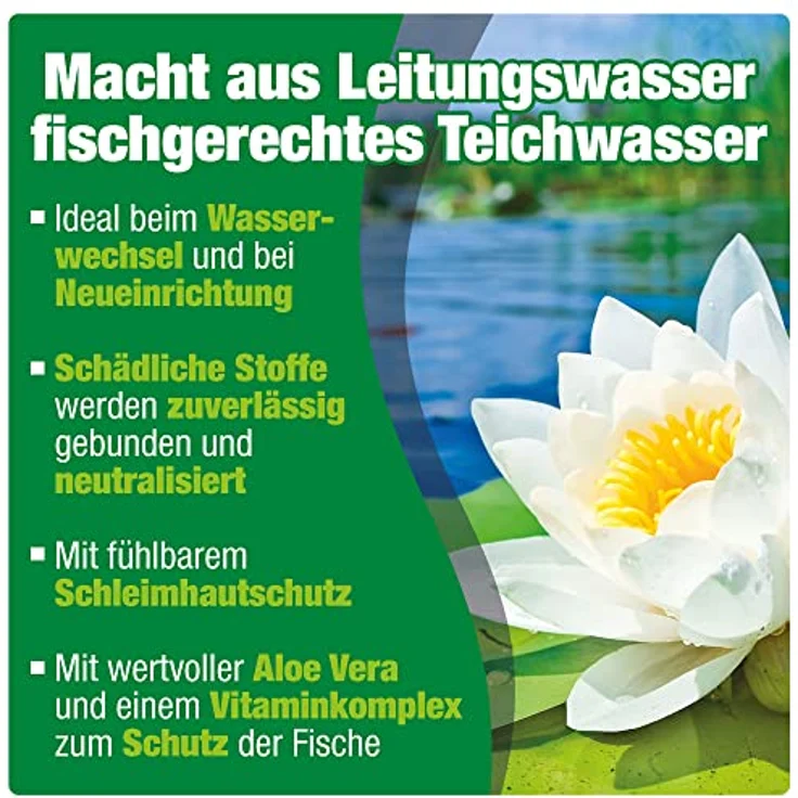 AQUALITY Gartenteich Wasseraufbereiter Pond 3in1 (Macht aus Leitungswasser fischgerechtes Teichwasser - Mit Aloe Vera, Vitamine - Schleimhautschutz), Inhalt:5 Liter – Bild 2