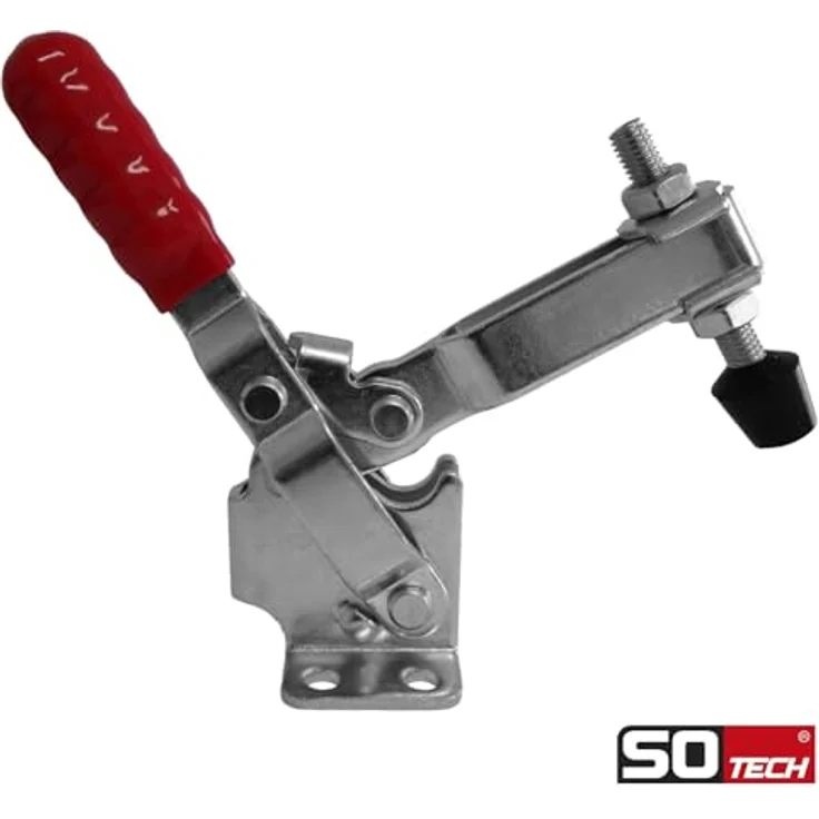 SO-TECH Kniehebelspanner 2er Set, Haltekraft bis 227 kg, rot, ideal für präzise Montage und Fixierung – Bild 3