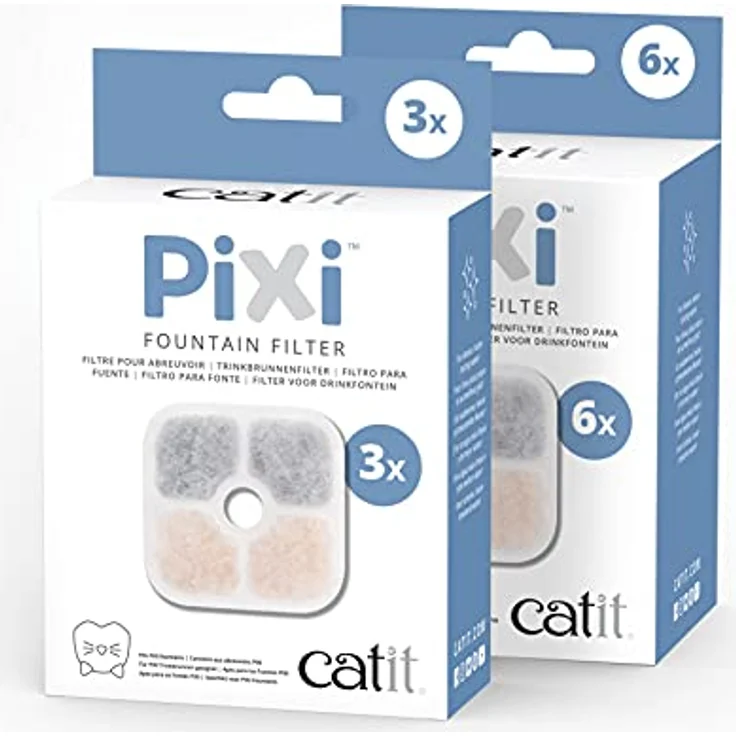 Catit 43722 Pixi Ersatzfilter, Trinkbrunnenfilter für die Catit Pixi Trinbrunnen, 6er Pack, Weiß – Bild 5
