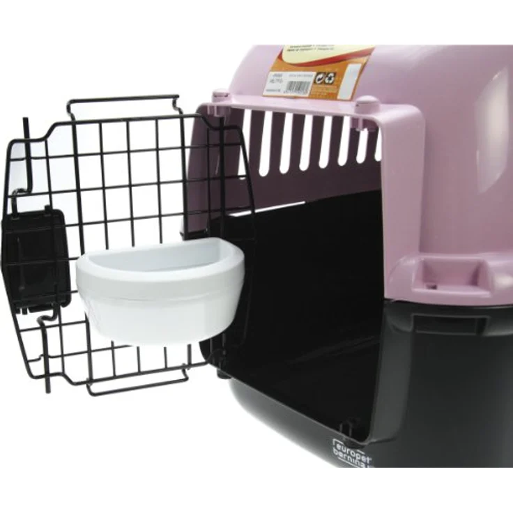 Europet-Bernina Tiertransportbox Transportkäfig Adventurer 50 für Katzen, Kunststoff, verschiedene Farben, Metalltür, integrierte Wasserschale – Bild 3