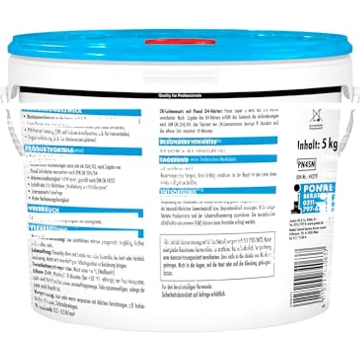 Ponal Wasserfest, gebrauchsfertiger Holzleim mit hoher Verleimungsfestigkeit, Holzkleber für Montage-, Flächen- & Fugenverleimungen, transparenter PVAc-Weißleim, 1x5kg – Bild 2