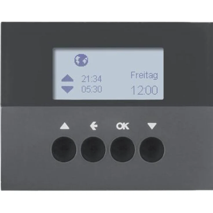 Berker Jalousie-Schaltuhr K1, digitale Zeitschaltuhr mit Astro-Funktion und LC-Display, anthrazit matt