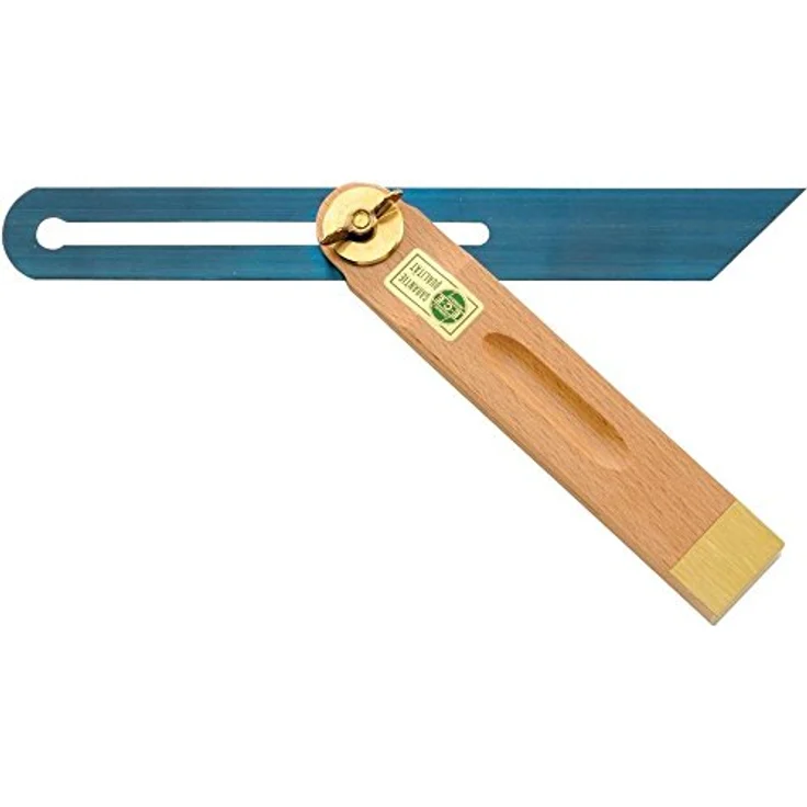 ECE Winkelmesser, Tischlerschmiege, 250 mm mit blauer Stahlzunge und massivem Messing-U-Profil – Bild 2