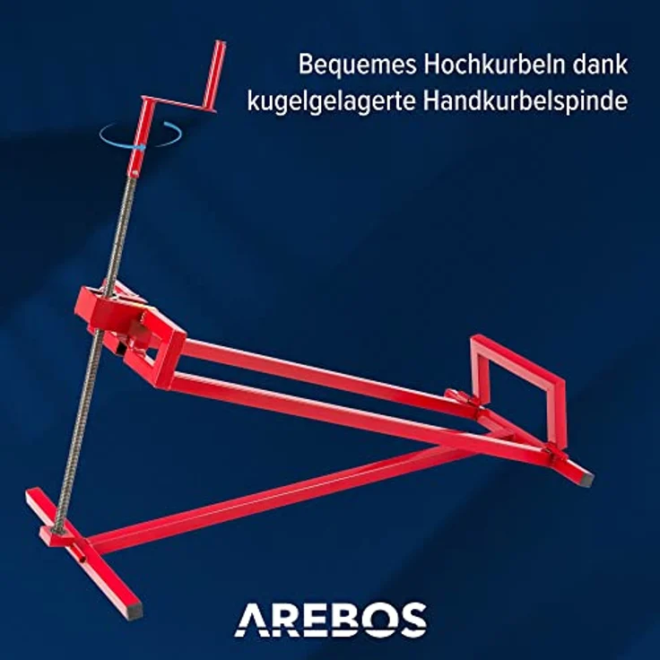 Rasentraktor Heber 400 kg Hebevorrichtung Hebebühne Aufsitzmäher Reinigungshilfe - Rot - Arebos – Bild 5