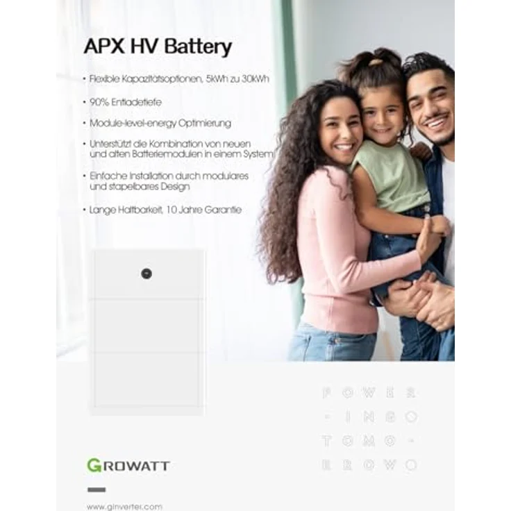 Growatt APX 5.0P, 5kWh Hochvolt-Solarspeicher-Set, modular erweiterbar und stapelbar, inkl. Batterie Management System – Bild 3