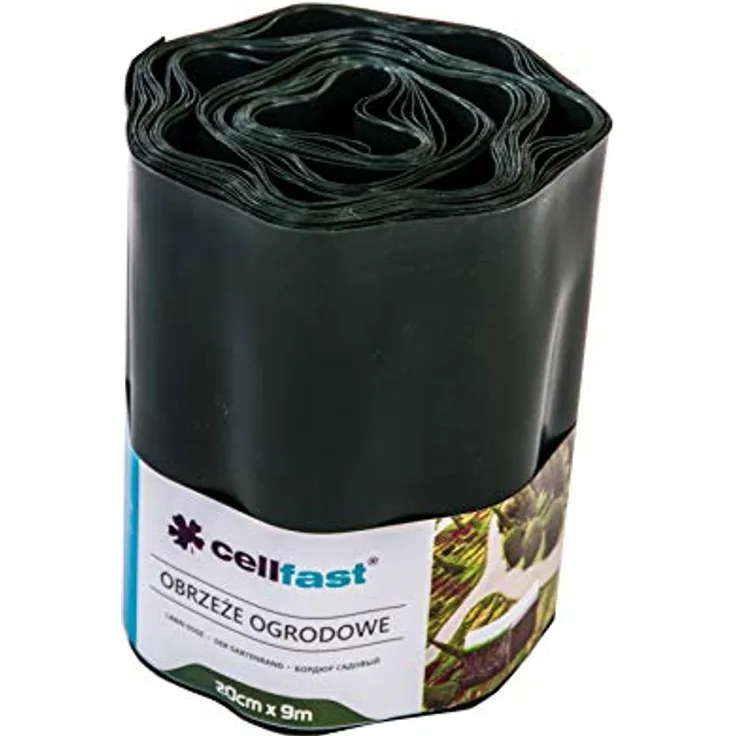 Cellfast Rasenkante, dunkelgrün, wasserdicht und elastisch zur effektiven Rasen-Einfassung, 0.422 x 0.422 x 0.1 cm