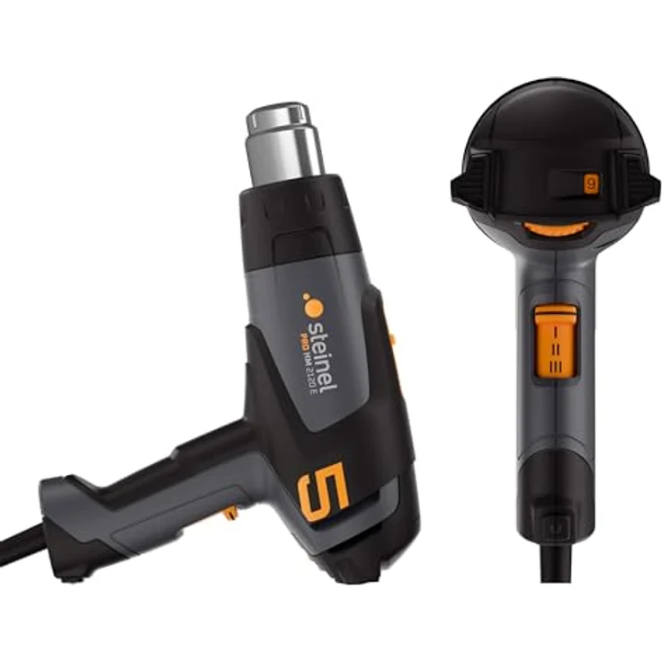 Steinel Heißluftpistole HM 2120 E Set, 2200 W Heißluftgebläse mit präziser Temperatursteuerung, inkl. Düsen und Schrumpfschläuche – Bild 2