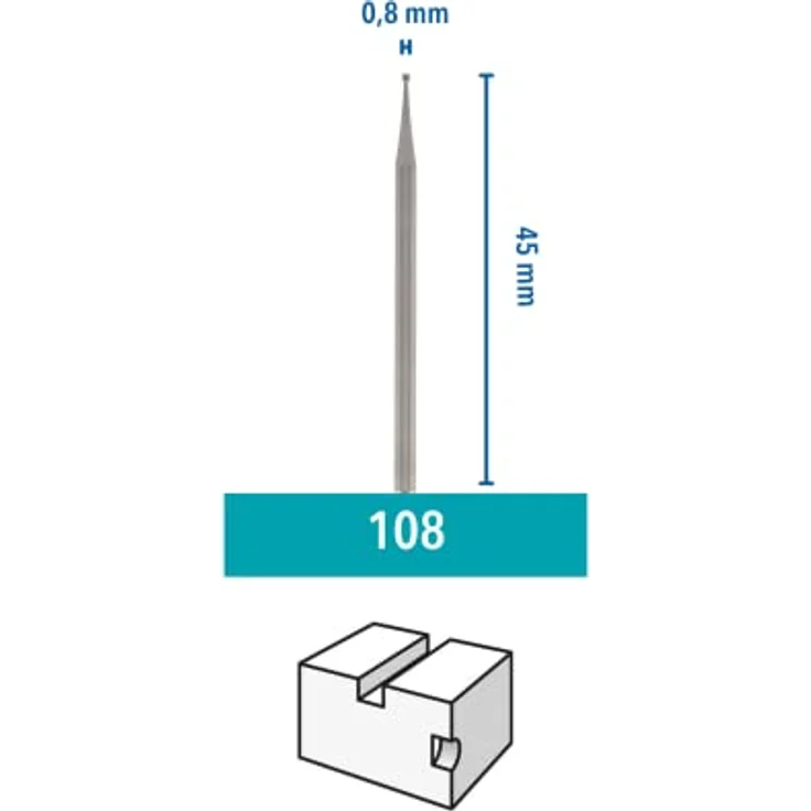 Dremel 108 Graviermesser - Zubehörsatz für Multifunktionswerkzeug mit 3 Graviermessern 0,8mm zum Schnitzen, Fräsen, Holzfräsen, Gravieren in Holz, Laminate, Stein, Kunststoff, Metall – Bild 2