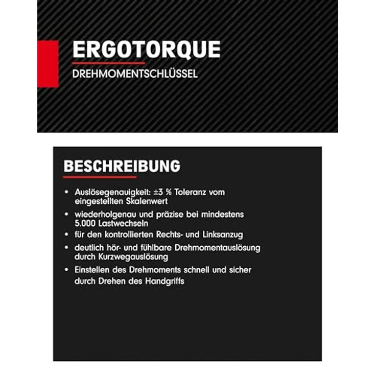 KS Tools 1/2 '' ERGOTORQUE precision Drehmomentschlüssel mit poliertem Kopf, 60 Zahn, 20 - 200 Nm – Bild 5