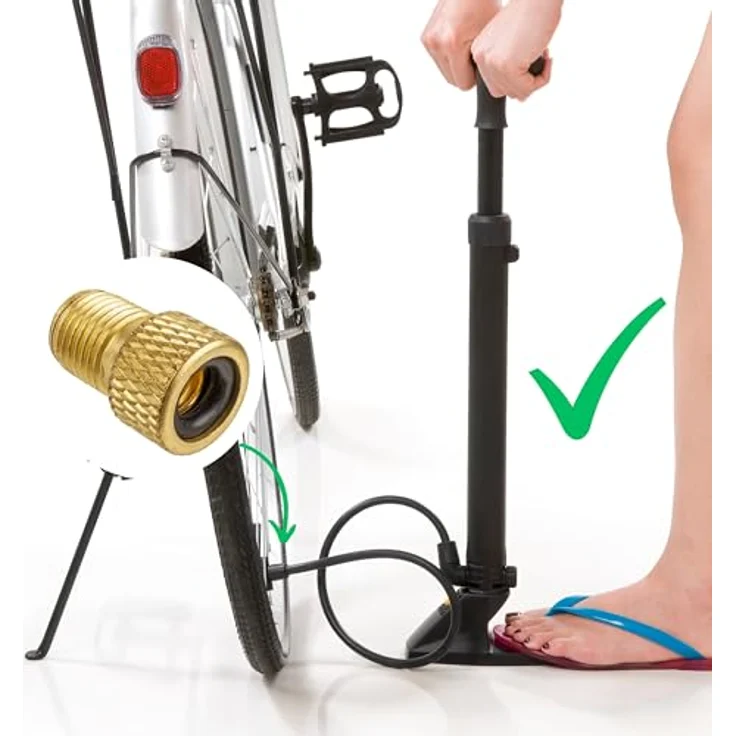 Fahrradventil Ersatz Set, 22-Teile, 4 x Fahrrad Schlauch Blitz-Ventil, inklusive 8 x Ersatz Ventilkappen, 2 x SV-DV auf AV Ventil Adapter, Blitzventil – Bild 8