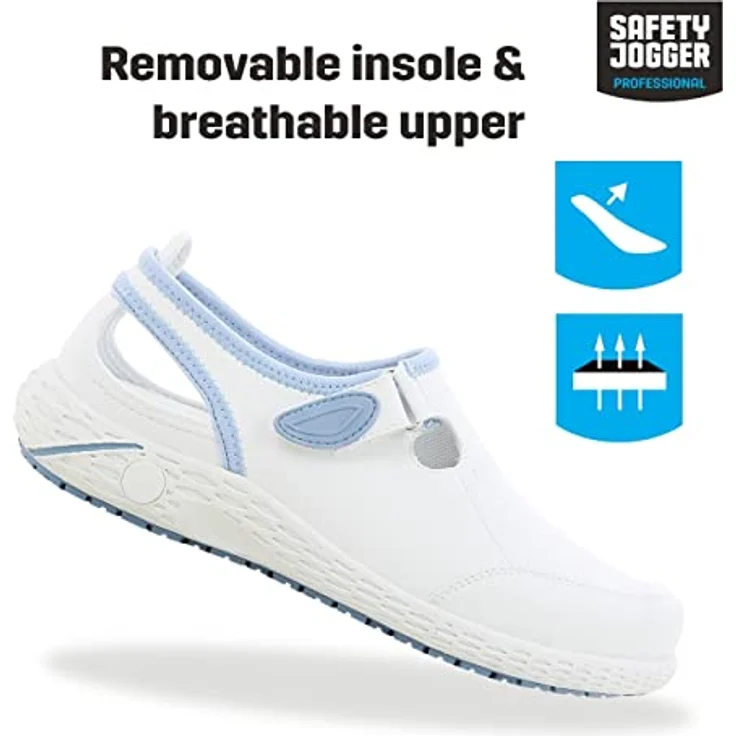Safety Jogger LINA Berufsschuh rutschfest, Leder, Hellblau, sportlich – Bild 2