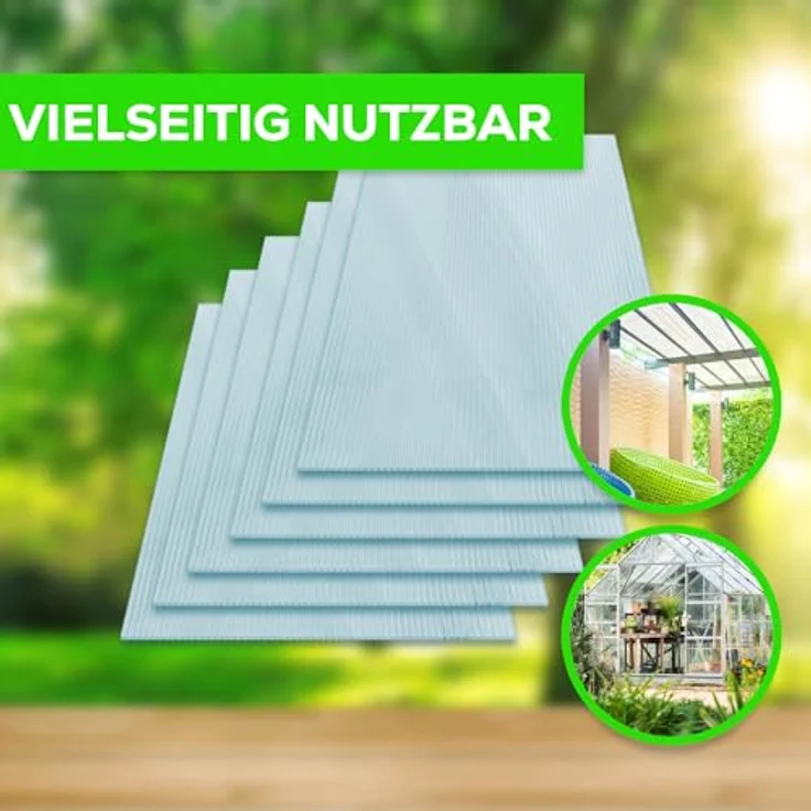 GARMIO® 14x ACRI Hohlkammerstegplatten Gewächshausplatten 4mm 10,25 m² Doppelstegplatte 121x60,5 cm, UV-beständig – Bild 5