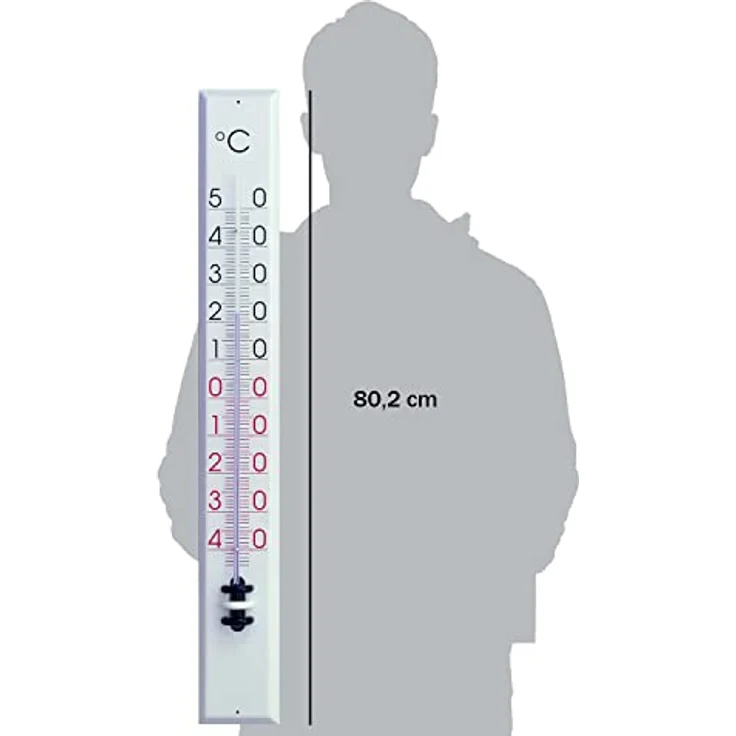 TFA Dostmann Analoges Innen-Außen-Thermometer, aus Metall, Innen- und Außentemperatur, wetterfest, große Skala – Bild 2