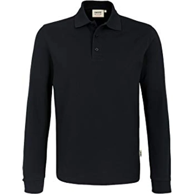 HAKRO Langarm Poloshirt Performance Herren #815 Gr. M schwarz – Bild 2