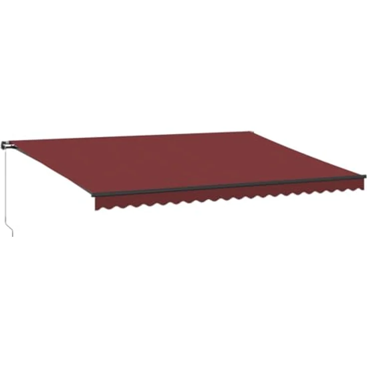 vidaXL Markise Manuell mit LEDs Weinrot 500x300 cm, UV-beständig, einfache Handhabung, integrierte LED-Beleuchtung – Bild 1
