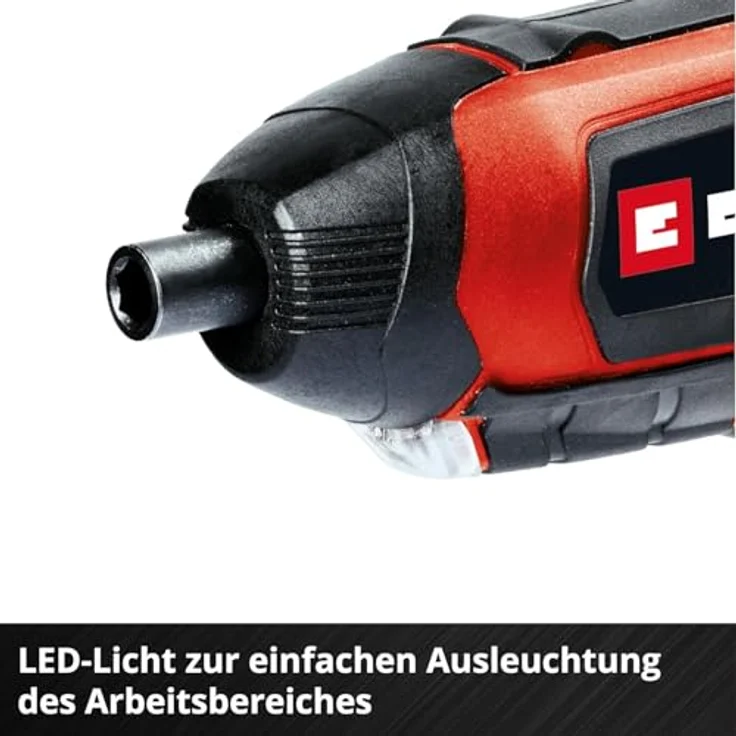 Einhell Akkuschrauber TE-SD 3,6-1 Li (Li-Ion, 3.6 V, 4.5 Nm Drehmoment, Micro-USB-Lader, Magnetbithalterung, LED-Beleuchtung, Softgrip, inkl. 10-teiliges Bit-Set + hochwertige Metallbox) – Bild 7