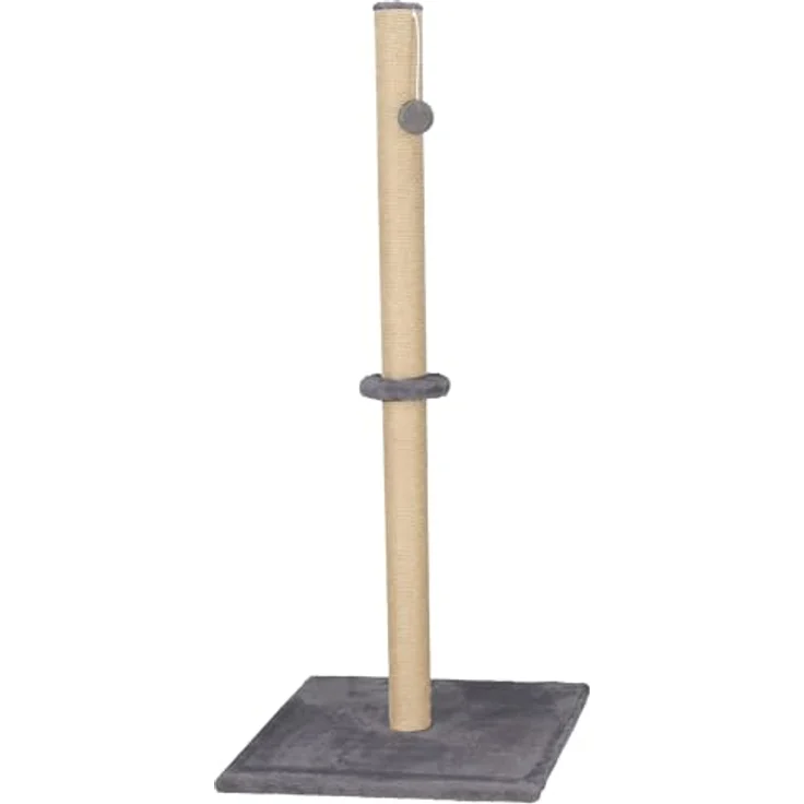 SPRINGOS Kratzbaum Kratzpfosten mit Spielzeugball, 72 cm, grau, stabile Sisalstruktur für gesundes Kratzen – Bild 5