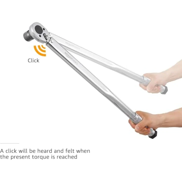 AmazonBasics Einrastender, robuster 1-2-Inch-Drehmomentschlüssel, 25-250 ft.-lb, 33.9-338.9 Nm – Bild 3