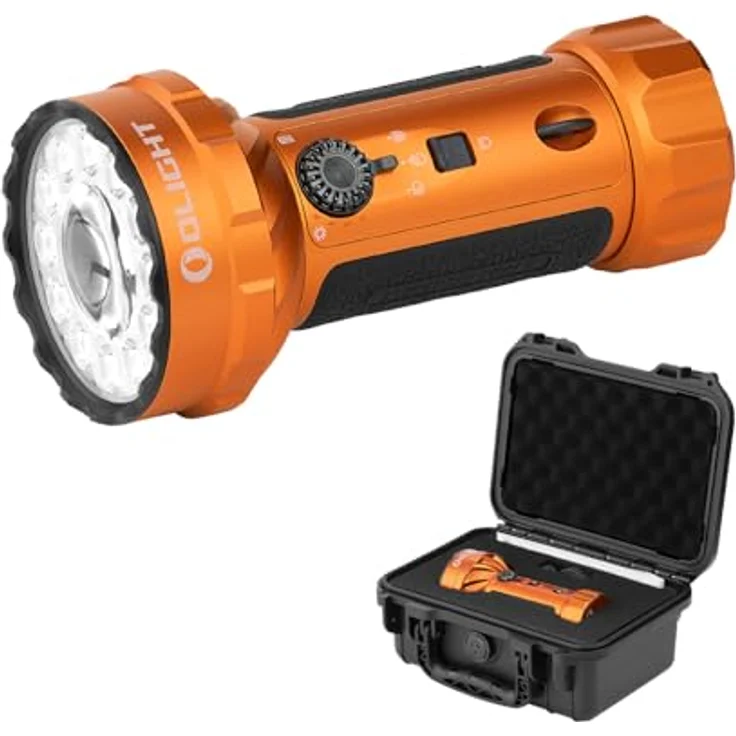 OLIGHT Marauder Mini 2, LED Taschenlampe mit 10000 Lumen, 750 Meter Reichweite, USB-C Aufladung, 5 Lichtmodi, IPX8, orange – Bild 1