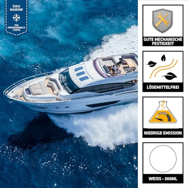 Sika Sikaflex 292, elastischer Marine-Klebstoff auf Polyurethanbasis, weiß, 310 ml – Bild 2