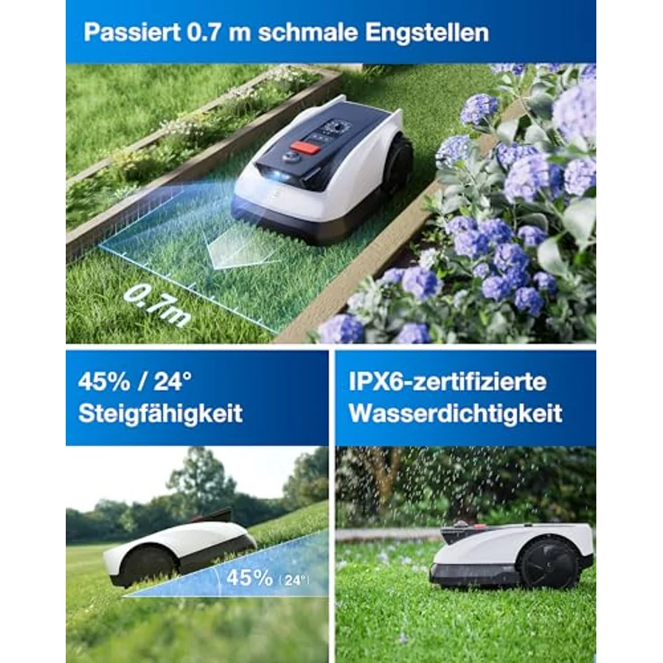 Ecovacs Mähroboter GOAT O500 Panorama mit präziser Navigation, Weiß, One Size – Bild 5