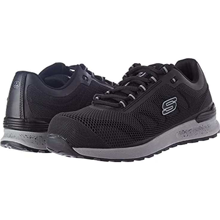 Skechers Bulkin-Bragoo Herren Sicherheitsschuhe, rutschfester Schnürschuh aus Synthetik und Mesh, schwarz – Bild 8