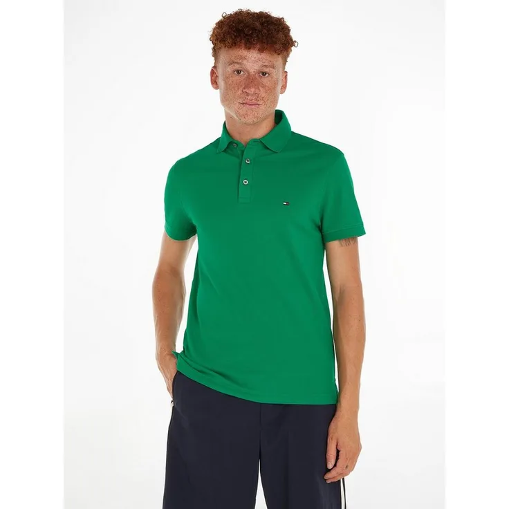 Tommy Hilfiger Poloshirt 1985 SLIM POLO aus leicht strukturiertem Piqué-Material, atmungsaktiv