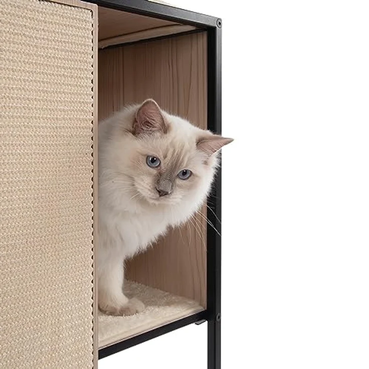 Catit Vesper Patio, Katzenmöbel, Klein mit geradlinigem Design und Memory-Foam-Kissen, Holzoptik - Preisvergleich – Bild 5