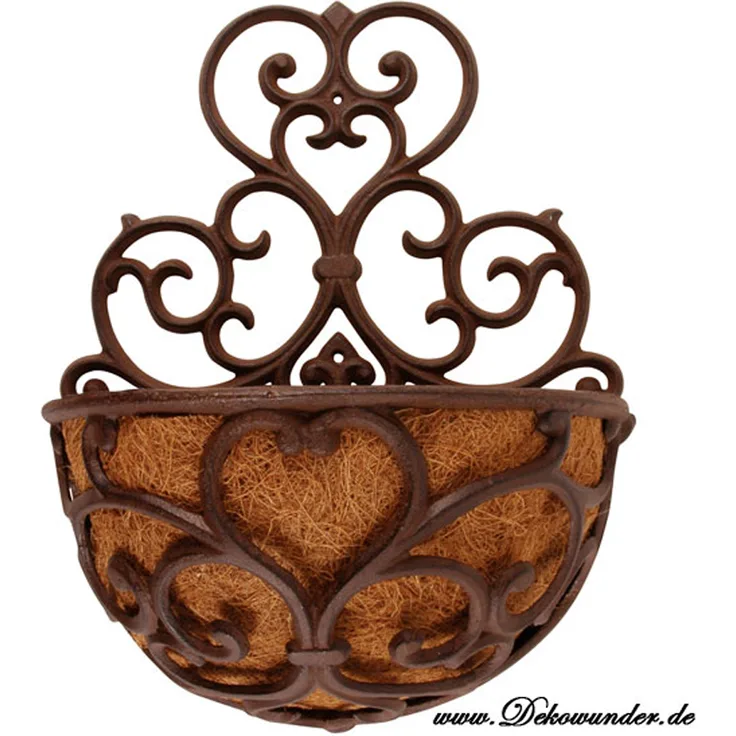 Esschert Design Wandtopf Pflanz-Wandkorb Blumenampel Gusseisen Kokos