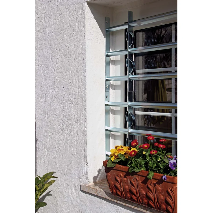 Alberts Fenstergitter Secorino Style | Ausziehbar für Fenster außen | Einbruchschutz Gitter | galvanisch blau verzinkt | 600 x 1000-1500 mm 
(563660) – Bild 9