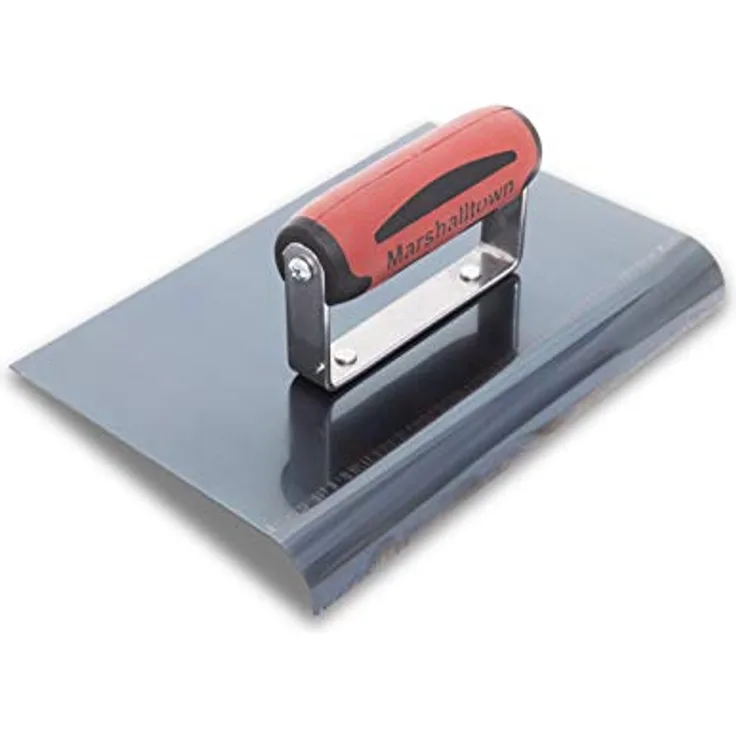 Marshalltown Kantenkelle aus Blaustahl mit Durasoftgriff, sorgt für Abrundung am Beton, Radius: 19 mm, Lippe 22 mm, Grösse der Kelle: 229x152 mm
