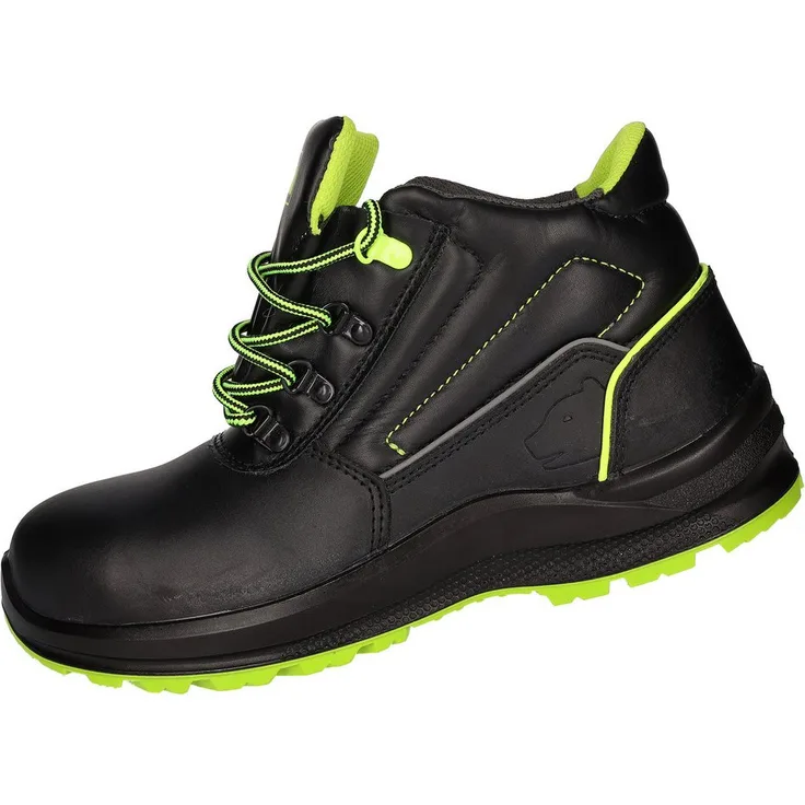 PRO FIT by Fitzner 131 Sicherheitsschuhe S3 "Arctos E mid" in schwarz/grün, Stahlkappe, Atmungsaktiv, 1 Paar