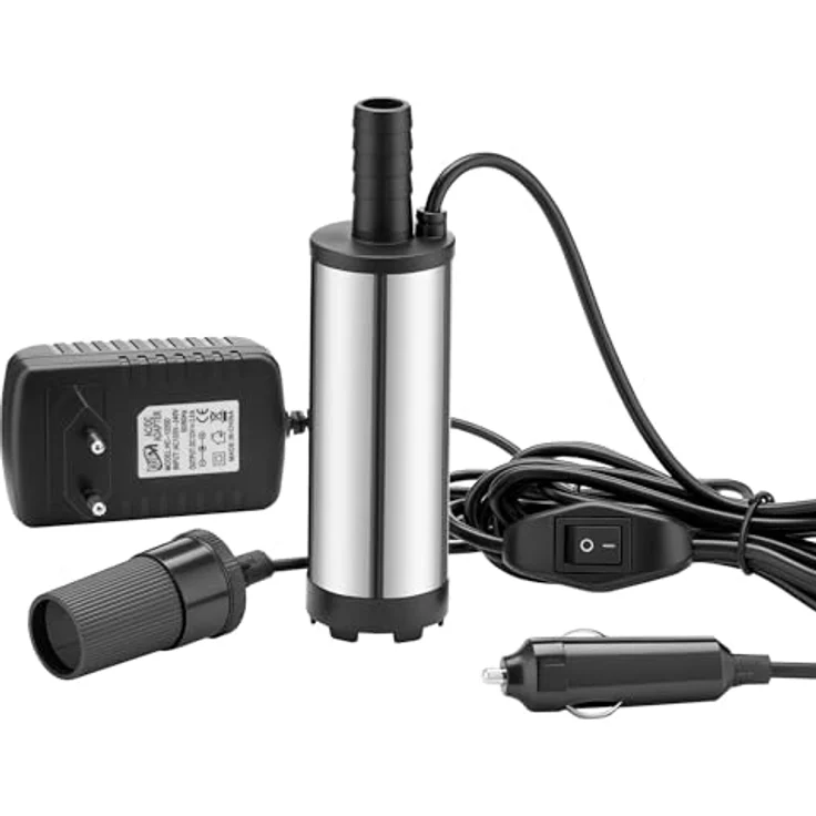 WilTec Mini Pumpe mit 12-15 l-min für Wasser und Dieselöl bei 8500 Upm, zum Ablassen von Flüssigkeit – Bild 2