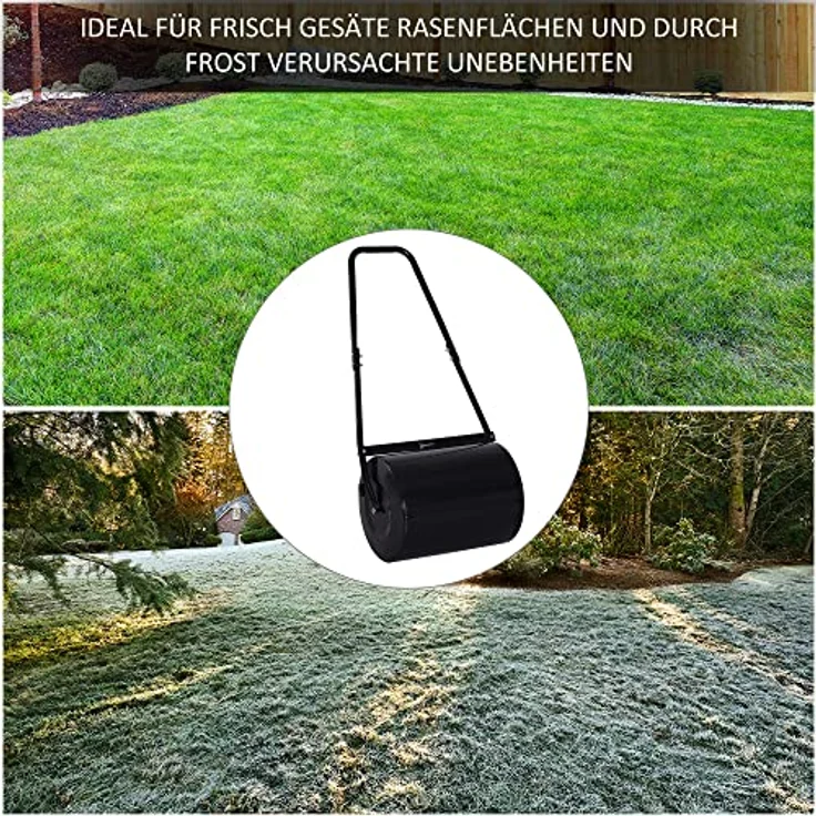 Outsunny Rasenwalze mit U-Griff, rostresistenter Stahlzylinder, 57 x 40 x 123 cm, schwarz – Bild 6