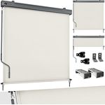 tillvex Senkrechtmarkise 180 x 250 cm für Außen- und Innenbereich | Wasserfest, Handkurbel, Aluminium | Sonnenschutz, Sichtschutz | Silber